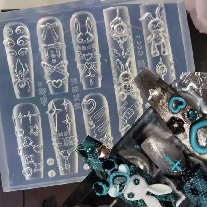 Moule à ongles Y2K Punk Lapin pour Breloques DIY
