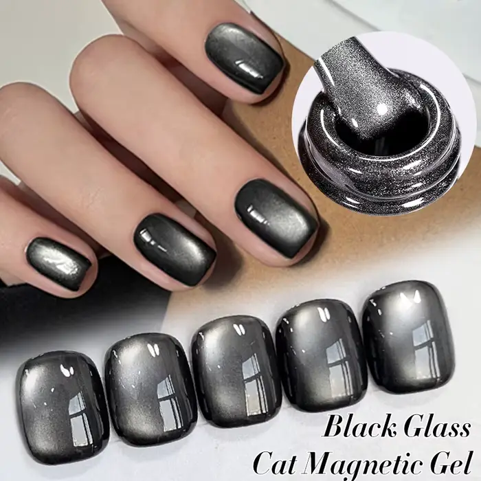 BORN PRETTY 10ml Gel Magnétique Noir Effet Chat pour Ongles, Vernis Semi-Permanent UV pour Manucure 