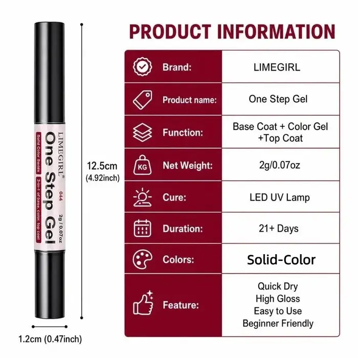 Vernis à ongles gel UV 3-en-1 tendance, séchage rapide, brillant, longue tenue, couleur unie, pour manucure en salon