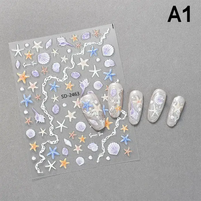 Autocollants pour ongles en coquillage d'étoile de mer