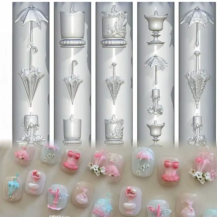 Modèles transparents pour nail art pour manucure à faire soi-même