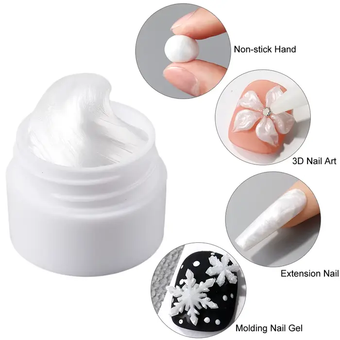 Vernis à ongles Gel solide 3D blanc chromé