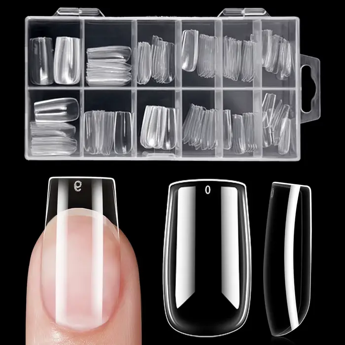 120 pièces ensemble de pointes d'ongles claires cercueil amande mince Stiletto ovale carré et plus d