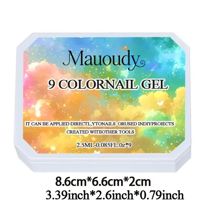 Gel solide dégradé bleu neuf couleurs pour nail art