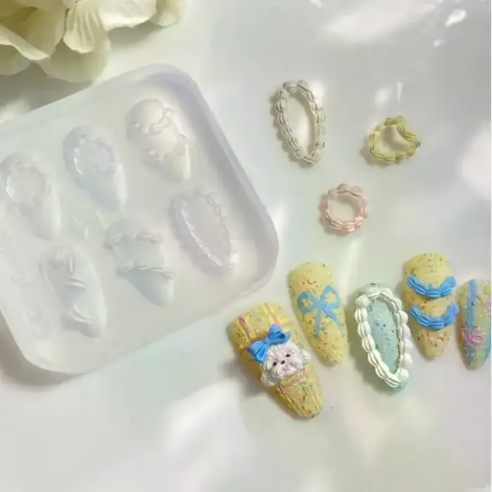 Silicone gâteau crème Art bricolage manucure 3D sculpture bijoux ongles moule conception