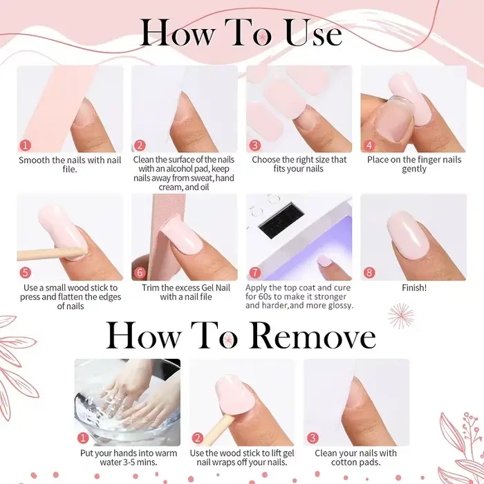 Nouveau Semi-durci ongles gel uv pegatinas bande d'ongle autocollant UVLED lampe durci
