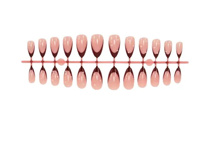 Ensemble de 24 faux ongles classiques bordeaux