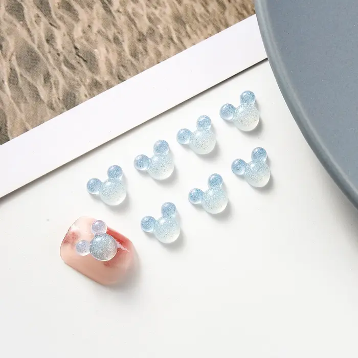 Nouveau kit d'art d'ongles d'été bleu clair mignon