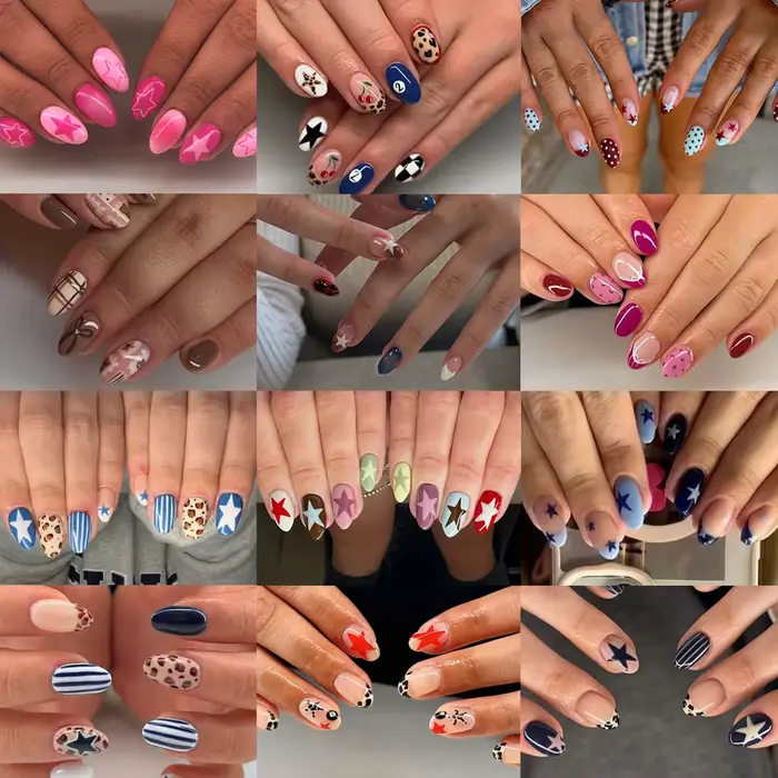 288 pièces (12 mélangés) ongles à huit boules