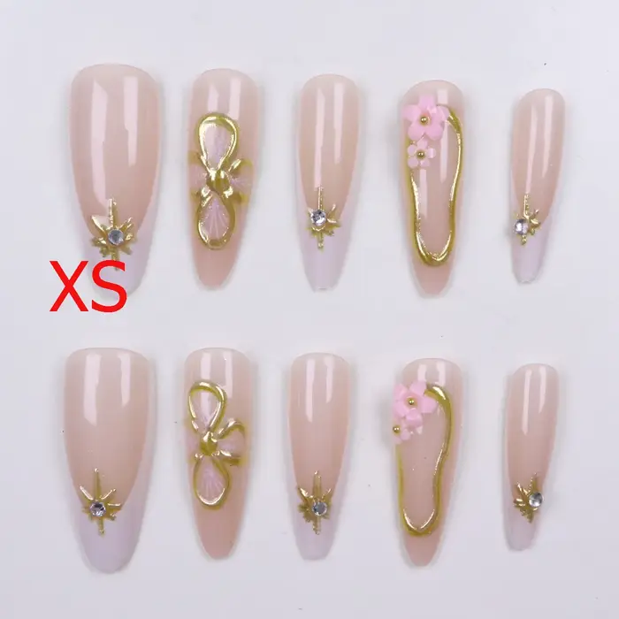 10 pièces-faux ongles de forme courte avec nœud papillon rouge-ensemble d'ongles de faux couverture complète-1pc lime