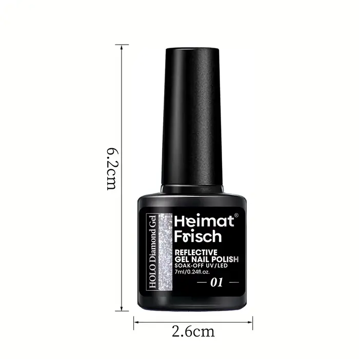 Heimat Frisch 7ml Gel à ongles argenté scintillant — Éclat éblouissant et brillance argentée glamour ; Un incontournable pour les passionnés de mode