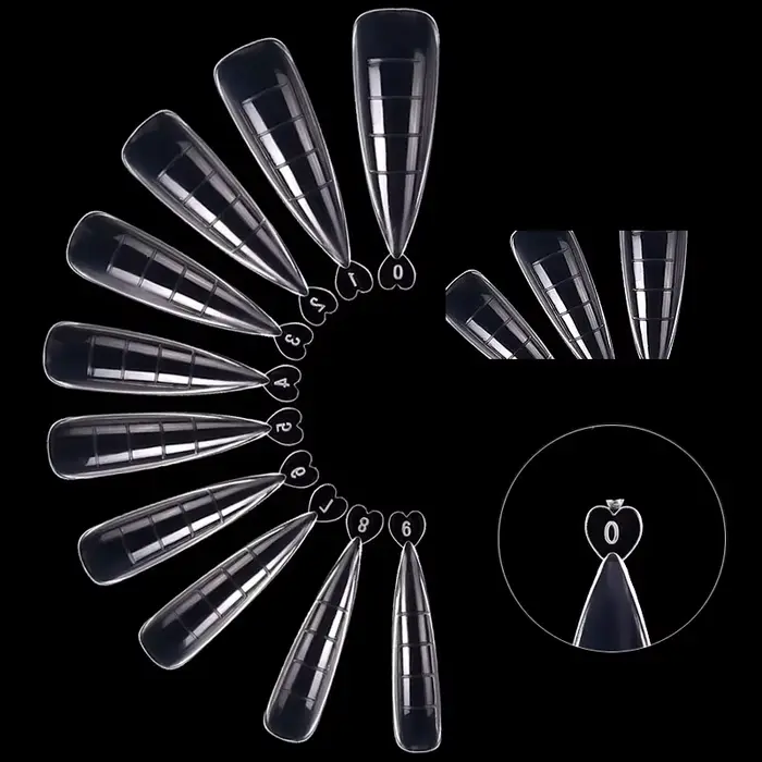 100 pièces pointues construction de Gel rapide faux ongles conseils moule forme acrylique système d'extension