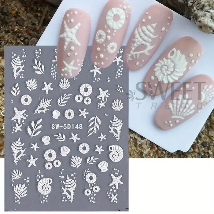 Autocollants pour ongles 5D méduse