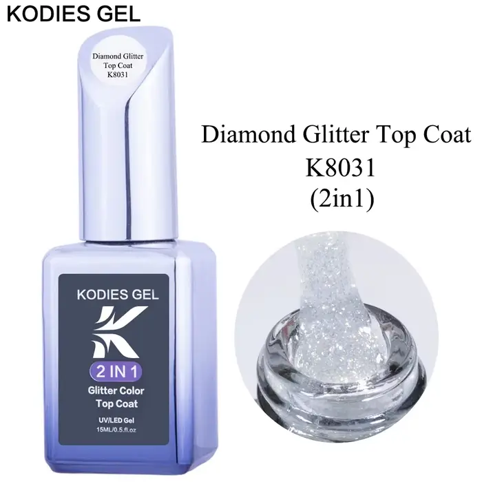 KODIES GEL diamant couche de finition pour vernis à ongles 15ML Super brillant UV Gel vernis à ongle