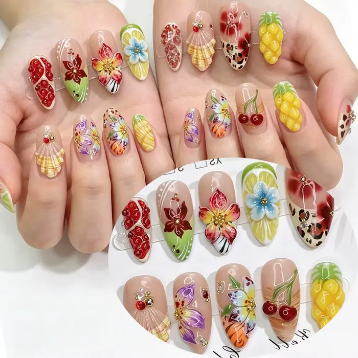 10 faux ongles à presser pour femmes