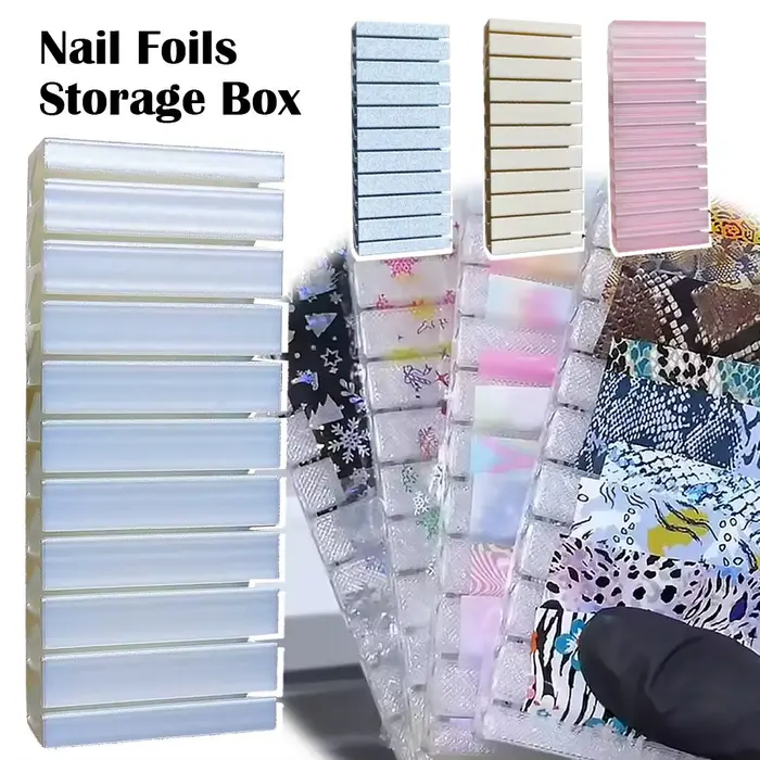 Boîte de rangement pour feuilles de transfert nail art