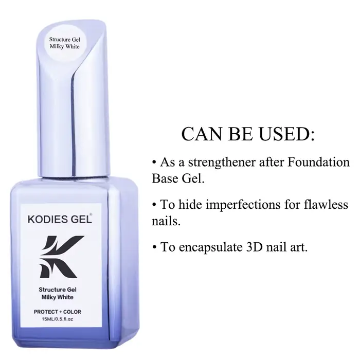 KODIES GEL blanc laiteux Gel vernis Structure Base en caoutchouc Gel
