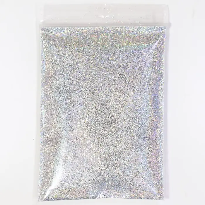 Poudre holographique pour ongles, effet laser, couleur argent, effet chrome, effet miroir, à faire s