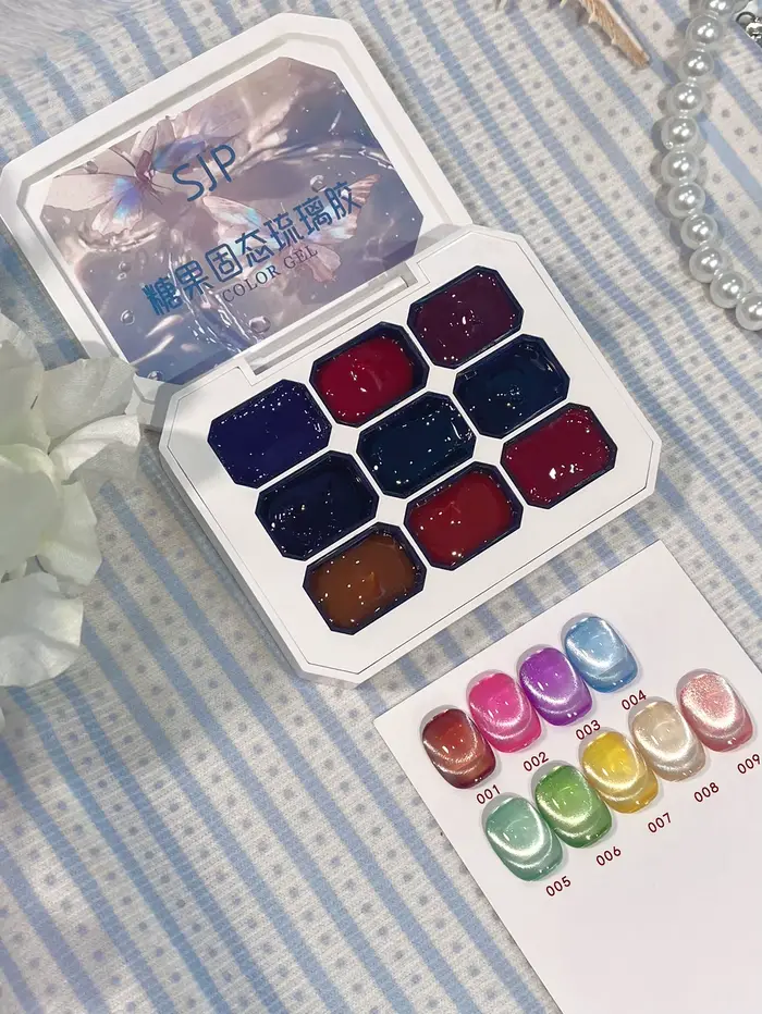 9 couleurs printemps/été solide vernis à ongles glace gelée transparente Dopamine verre bonbons arc-en-ciel Macaron