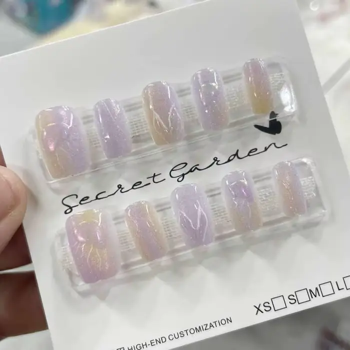 10 pièces femmes filles rêveur queue de poisson méduse nouveau fait à la main oeil de chat presse sur ongles détachable