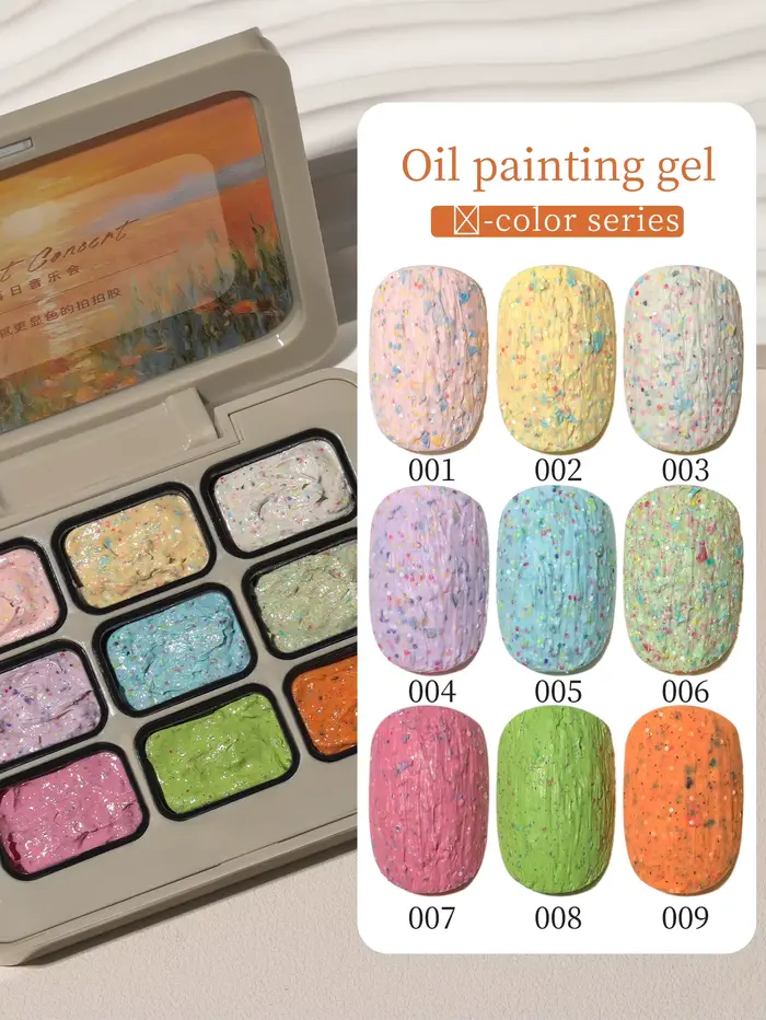 Ensemble de vernis à ongles Gel de peinture à l'huile de Concert de coucher de soleil de 9 couleurs
