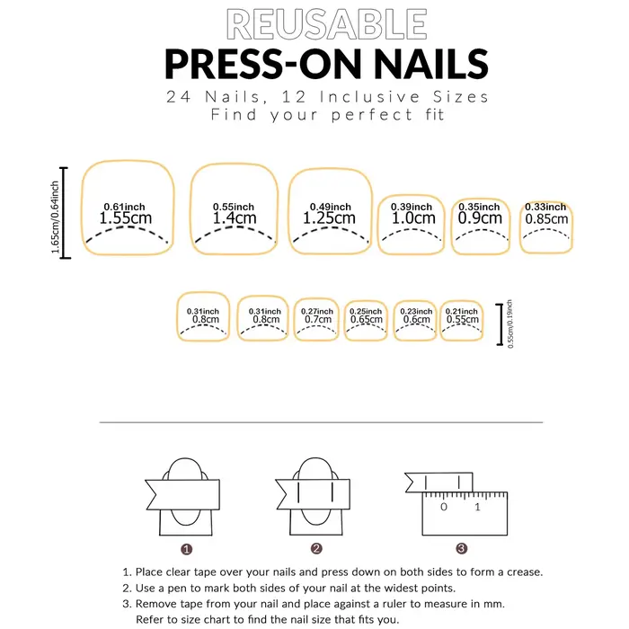 Faux ongles carrés courts à bord français rouge