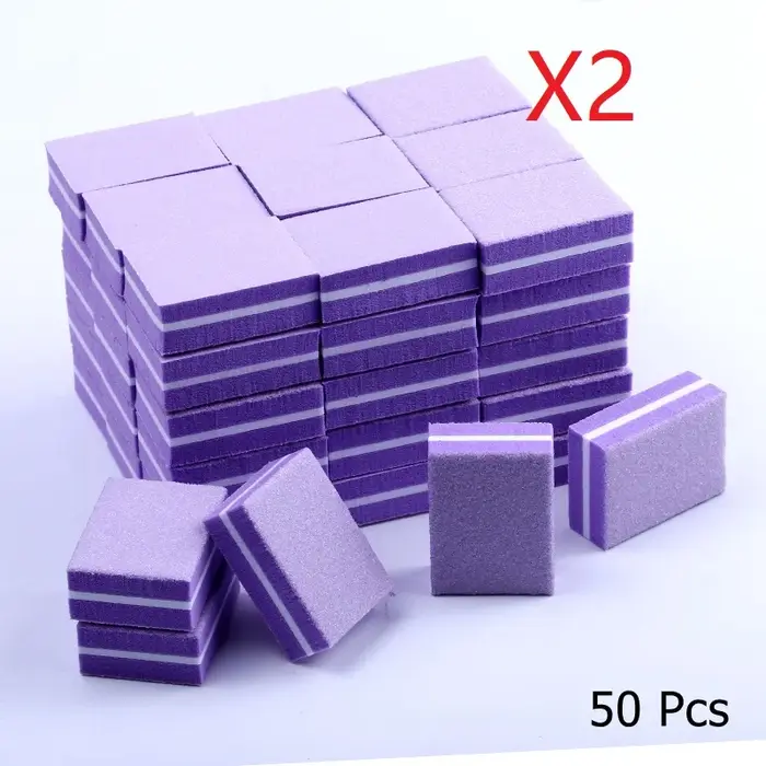 100Pc professionnel Mini tampon d'art des ongles 100/180 papier de verre manucure soin fichier ponçage polissage