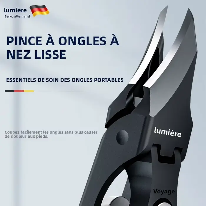 Coupe-ongles à lame angulaire pour ongles épais et incarnés - Outils de pédicure en acier inoxydable forgé à haute température avec interrupteur intégré F