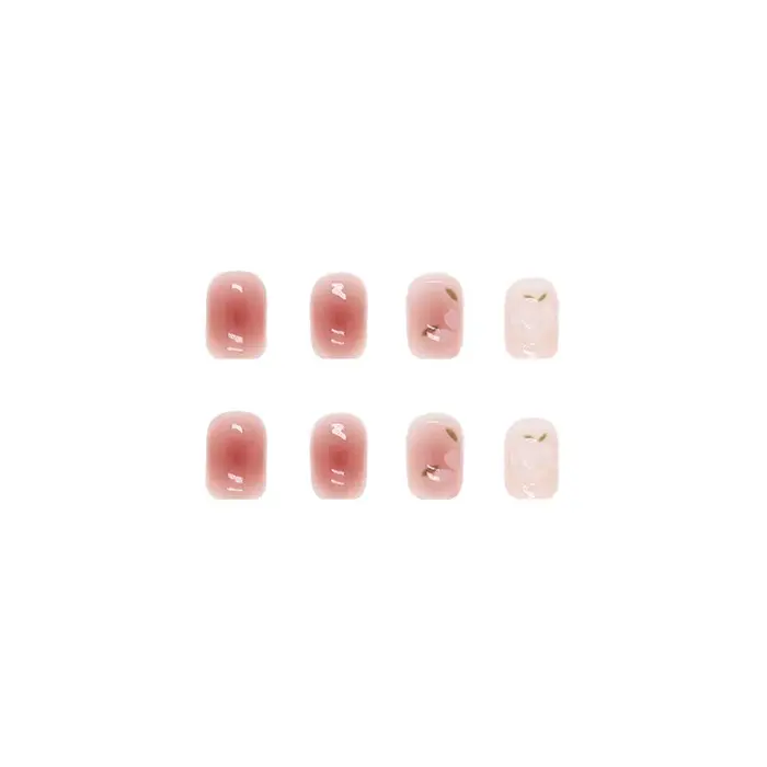 24 faux ongles d'été à motif floral pour filles