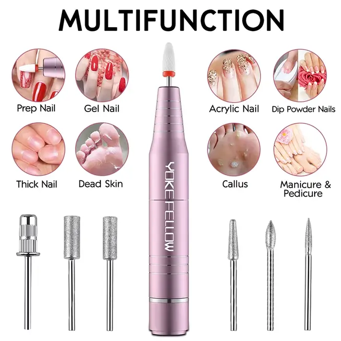 Perceuse à ongles USB 30000 tr/min pour vernis à ongles acrylique fraisage lissage callosités Machin