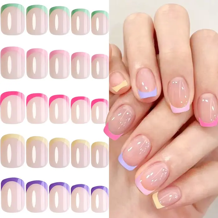Ensemble d'ongles français à pression
