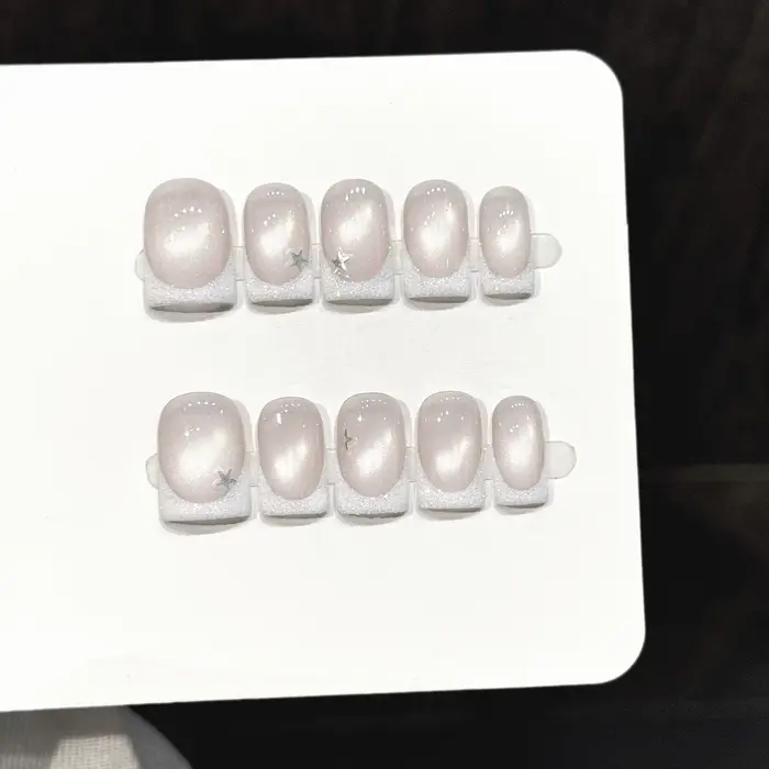 10 faux ongles en forme de canard faits à la main, manucure 3D sculptée et entièrement perforée, ada