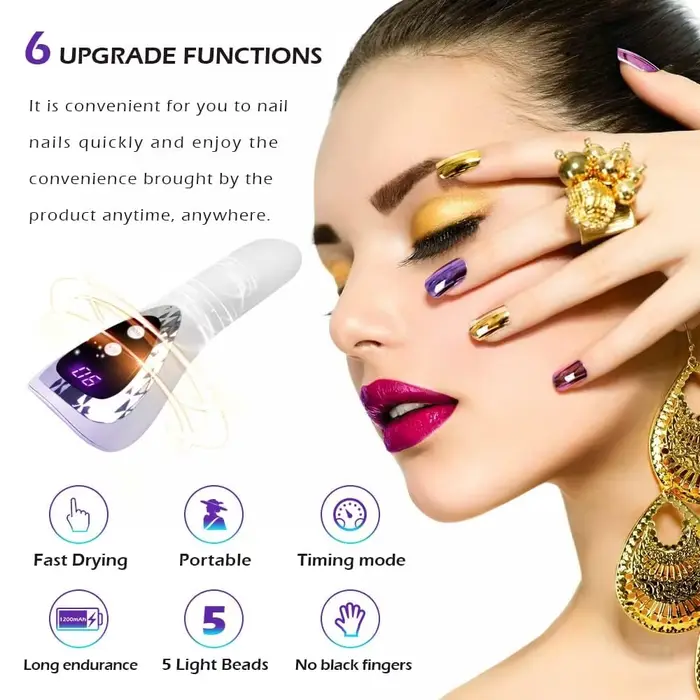 LINMANDA lampe à ongles UV LED portable USB Rechargeable Mini lampe de manucure sèche-ongles avec 5