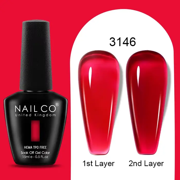 NAILCO 15ML Vernis à Ongles Gel Hiver Maillard Jelly Amber Bouteille Noire Semi-Permanent Soak Off UV LED pour Nail Art