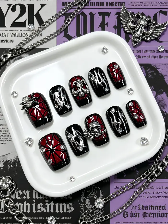 10 ongles courts de forme carrée