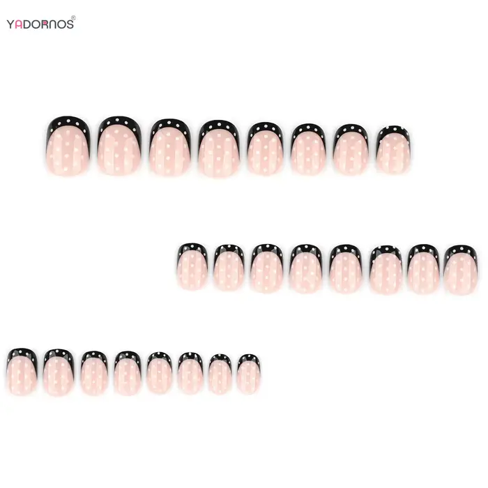 Faux ongles français noirs
