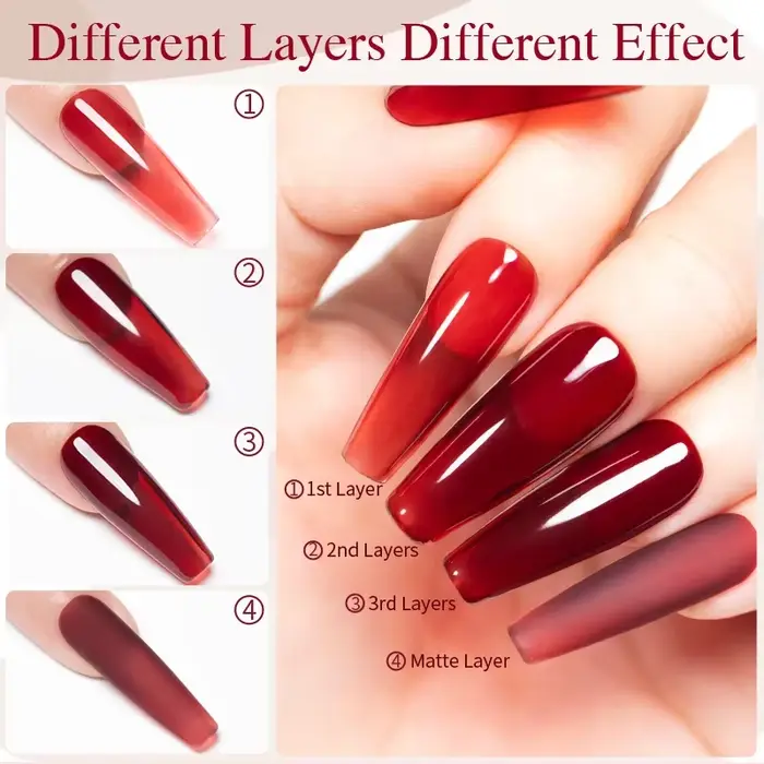 Vernis à ongles Gel gelée laiteuse 7.5ml translucide blanc laiteux couleur rose Gel