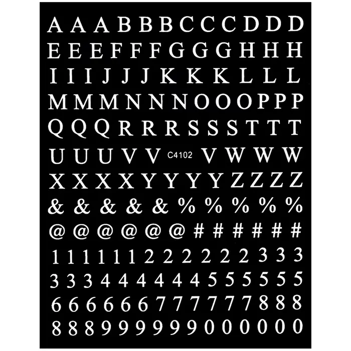 8 feuilles lettres Nail Art autocollants numéro ongles décalcomanies auto-adhésif luxe or argent ang