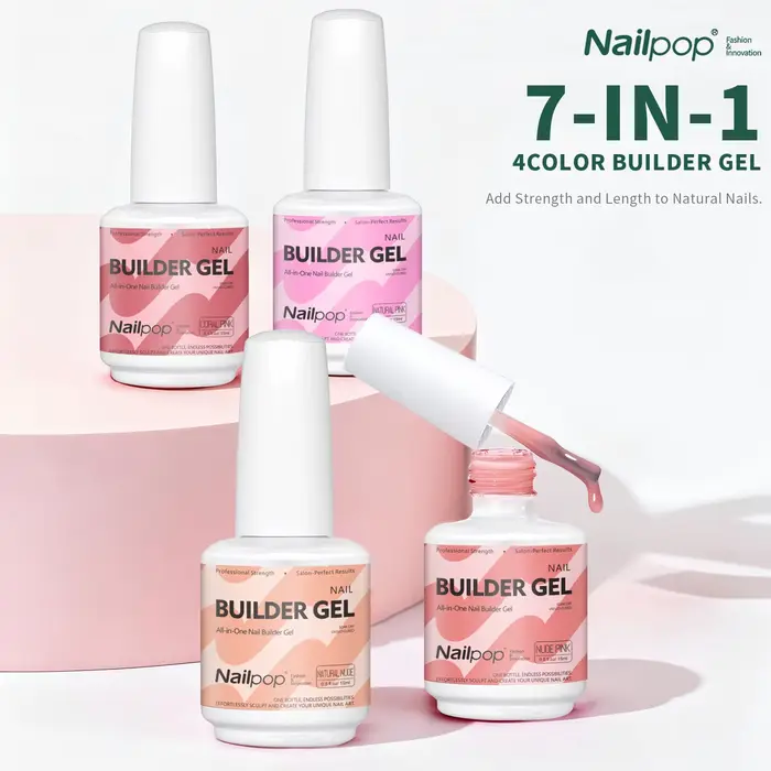 Nailpop 7IN1 constructeur Gel multi fonctionnel 15ml pour la force d'extension des ongles Apex Base de construction