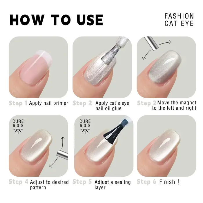 Stylo magnétique 3D pour Nail Art, 2 pièces, peinture œil de chat, Design d'art des ongles, baguette
