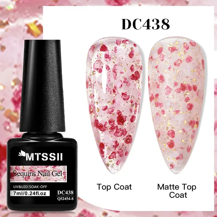 Vernis à ongles en gel à paillettes de fleurs de cerisier