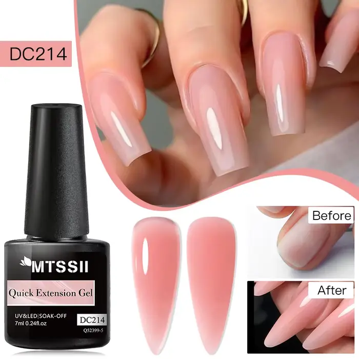 Mtssii 7ML Extension rapide Gel pour ongles Vernis Semi Permanent acrylique cristal rose clair Gel nu