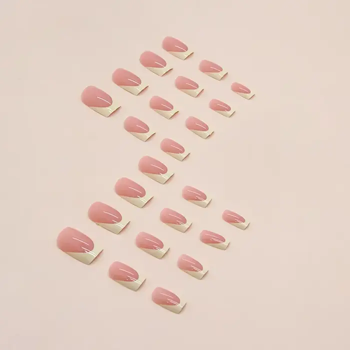 24 morceaux d'ongles longs à pression trapézoïdaux