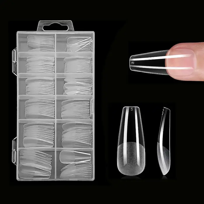 120 pièces couleur Pure mat Ballet cercueil ongles conseils longs Transparent acrylique faux