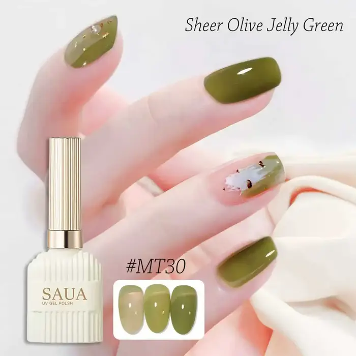 Vernis à ongles gel frais et transparent 15 ml, effet vert nude, hydratant et transparent, gel professionnel pour le soin des ongles