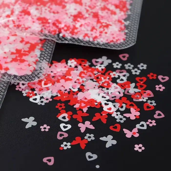 1 paquet saint valentin rose rouge Nail Art paillettes