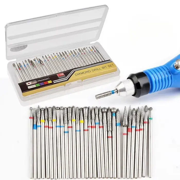 50 ensembles 30 pièces/ensemble jeu de forets pour Nail Art-embouts de travail de préparation de Style russe pour