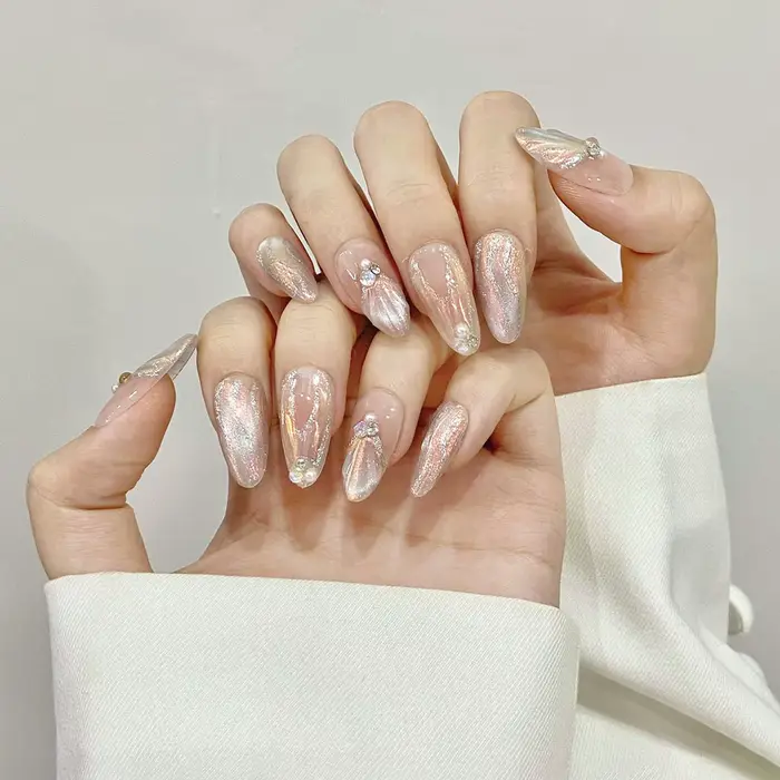 Aurora-Faux ongles 3D en forme de sirène
