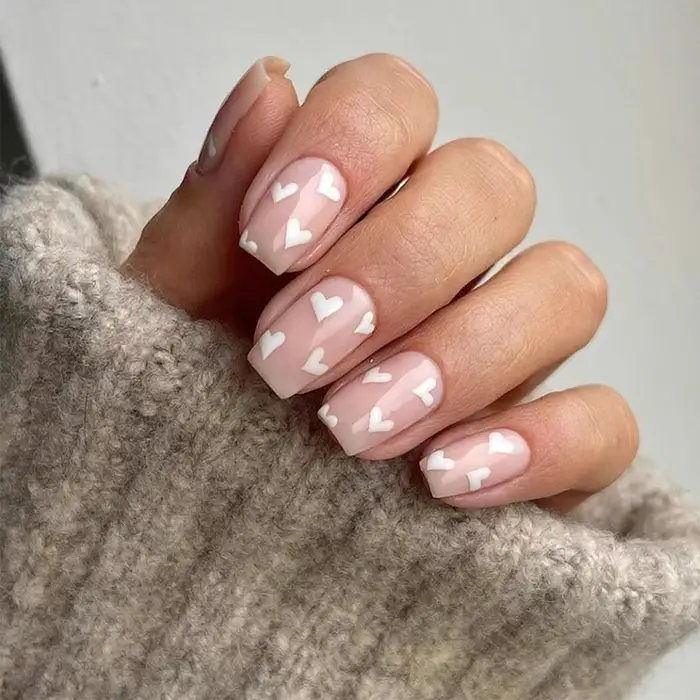 Faux coeur imprimé rose clair