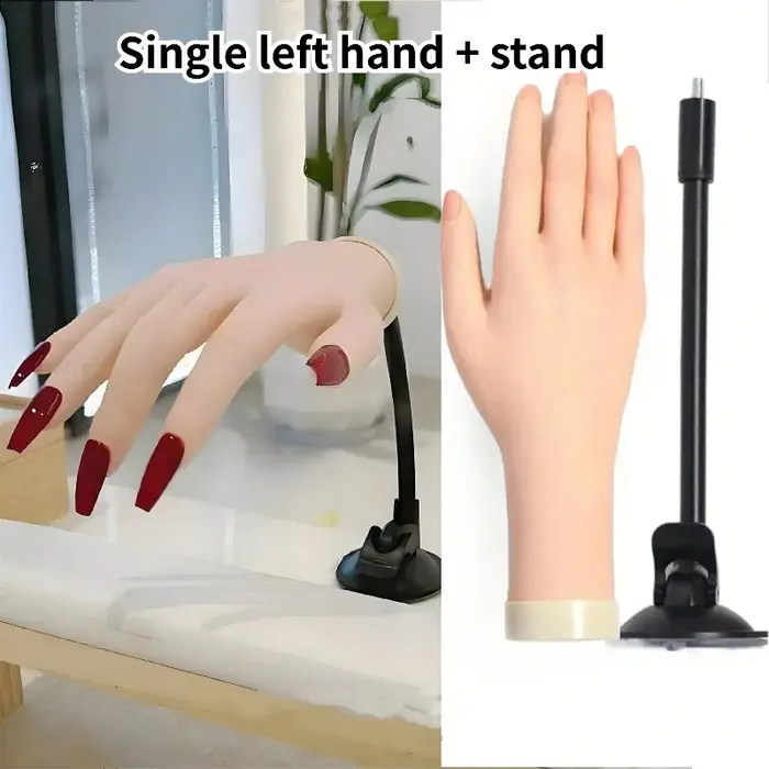 Fausse main pliable en Silicone pour pratique des ongles, modèle pour Gel acrylique, formation en Nail Art, Salon pour débutants, usage domestique